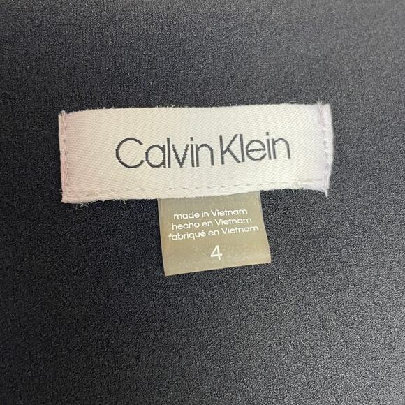 Calvin‎ Klein Black Sleeveless Jumpsuit Size 4 Wide-Leg Back Zip Draped Waist - Picture 6 of 7